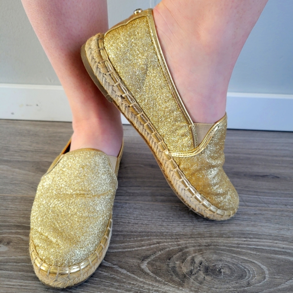 Guess gold slip on shoes size 6.5